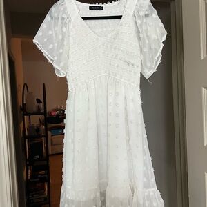 White Textured Dress